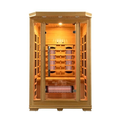 लकड़ी के इंडोर 1750W 2 व्यक्ति इन्फ्रारेड सौना कम EMF