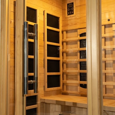 लकड़ी के इंडोर 1750W 2 व्यक्ति इन्फ्रारेड सौना कम EMF